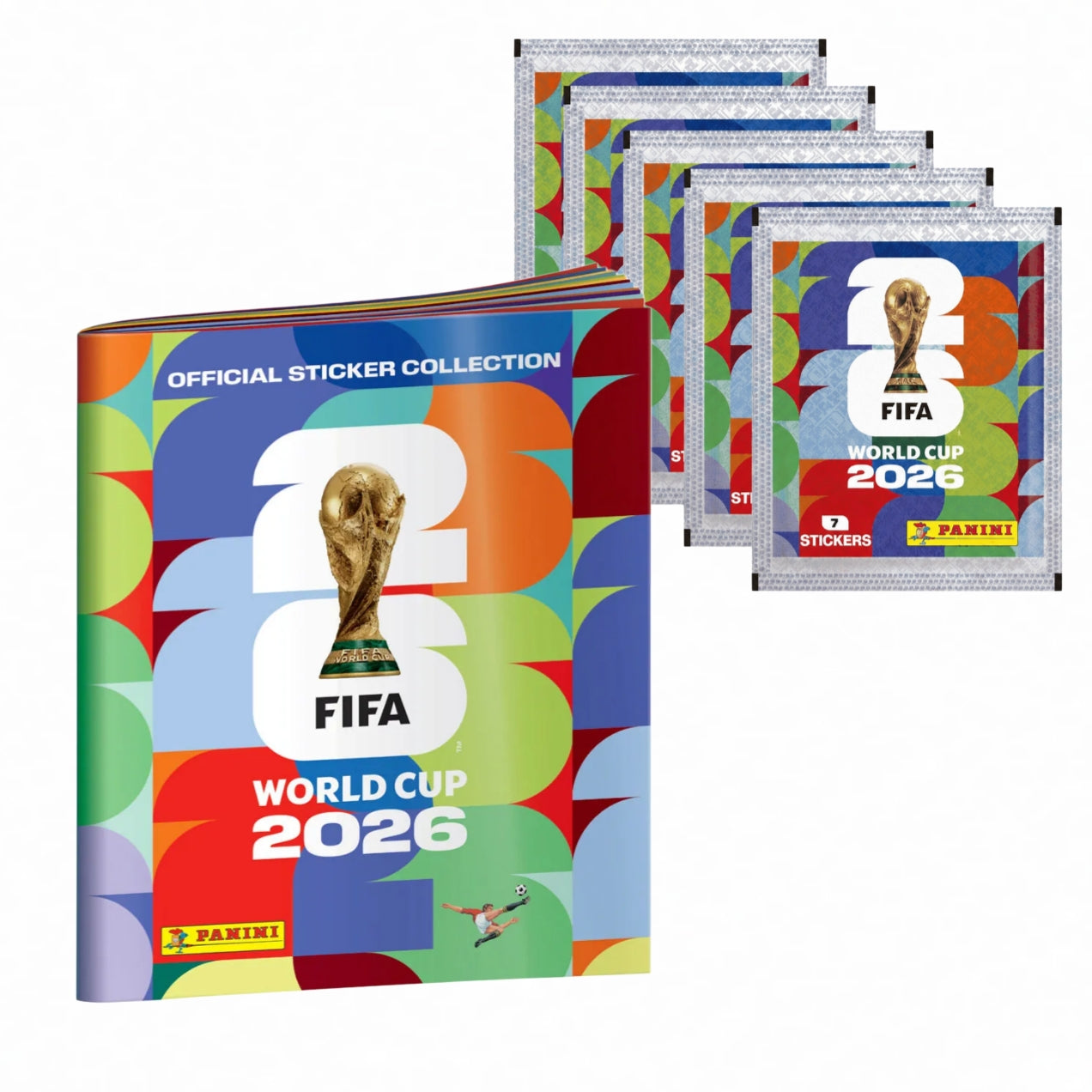 Panini World Cup Album + Stickers 5 Packs + 6 Random Stickers
